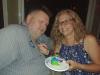 Thin Ice drummer Kelly & hubby Paul enjoying her b’day cake while on break at BJ’s.